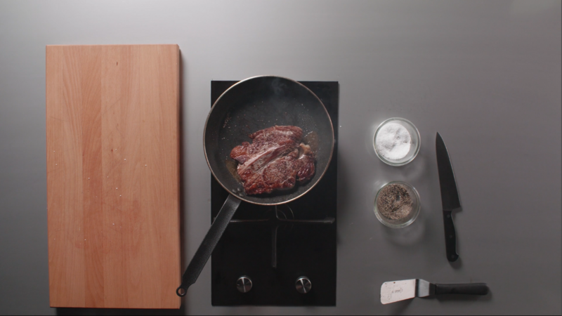 Basic course panfrying meat